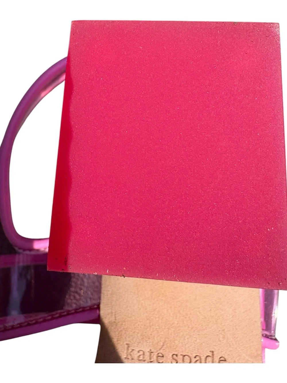 kate spade Milani Lucite Dress Square Toe Sandals Heels Carousel Pink